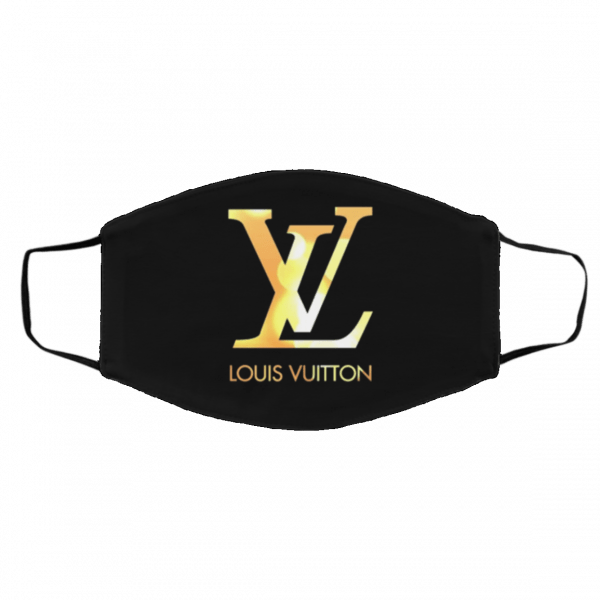 LV Louis Vuitton – Black and Gold – Lifestyle and Fashion Face Cover ...