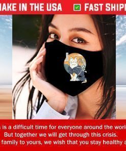 Cloth Face Mask Cat samurai For Sale