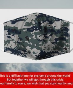 Navy Digi Fabric Face Mask Filter Face Mask