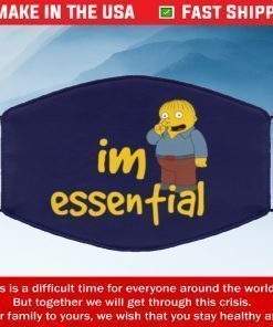 Ralph Wiggum I’m Essential Filter Face Mask
