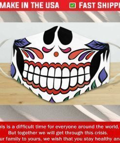 Sugar Skull Cloth Face Mask 3D USA
