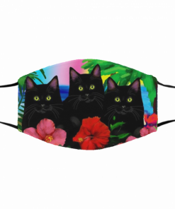 Cloth Face Mask Black cat tropical Made In Usa
