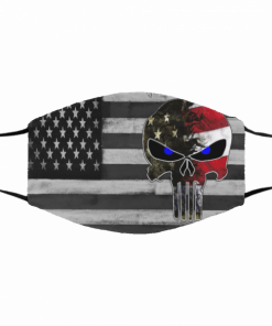 Punisher Skull American Flag Filter Face Mask