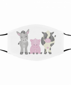 Sweet Pink Piglet Trio Embroidery Filter Face Mask