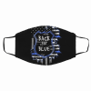 Back The Blue Flower Fabric Filter Face Mask