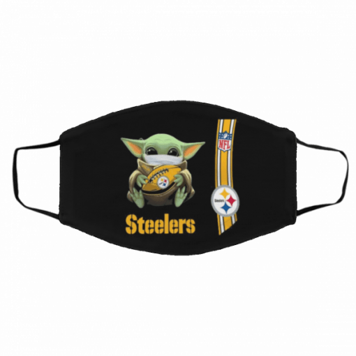 Baby Yoda Hug Pittsburgh Steelers NFL Face Masks