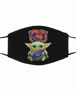 Baby Yoda hug Chicago Bears NFL Filter Activated Carbon Face Mask