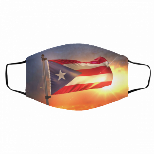 American and Puerto Rico Flag Filter Activated Carbon Face Mask