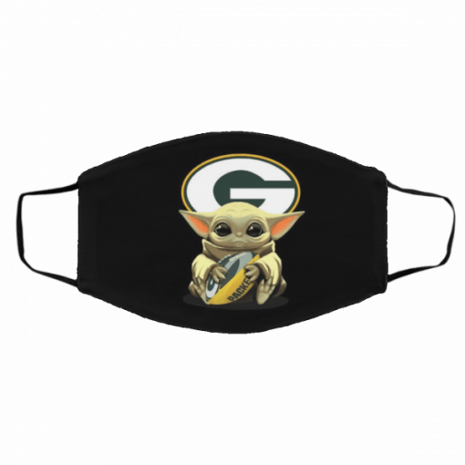 Baby Yoda hug Green Bay Packers NFL Filter Activated Carbon Face Mask