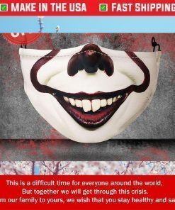 Pennywise Halloween Face Mask - Funny Design Halloween Face Mask - Washable Face Mask