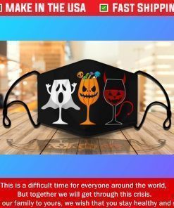 Wine Halloween Pumpkin Evil Ghost Boo Halloween Face Masks