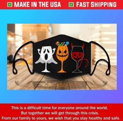 Wine Halloween Pumpkin Evil Ghost Boo Halloween Face Masks