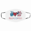 Peace Love Dogs Paw Usa Flag US Face Mask