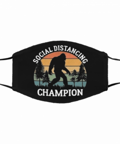 Social Distancing Champion Bigfoot Vintage Face Mask