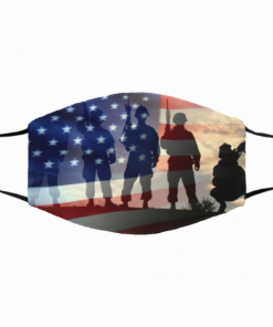 Support Our Troops American Flag Filter Face Mask