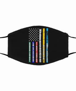 Thin Blue Line Red Line Fire Police Military Dispatch Corrections Flag Filter Face Mask