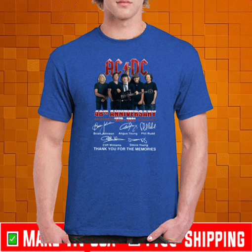 AC DC 48th Anniversary 1973-2021 Thank You For Thec Memories T-Shirt