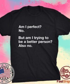 Am I Perfect No Am I Trying To Be A Better Person T-Shirt