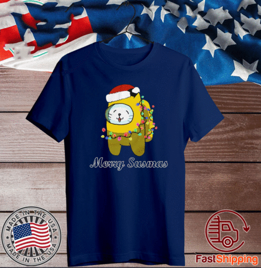 Among Us Christmas Shirt - Merry Christmas Cat Cute Christmas T-Shirt