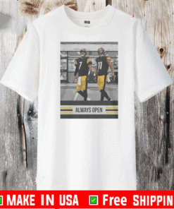 BEN ROETHLISBERGER - JUSTIN HUNTER ALWAYS OPEN SHIRT - PITTSBURGH STEELER