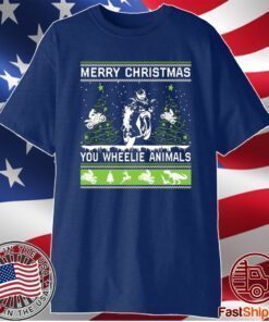 Bike Merry Christmas You Wheelie Animals Shirt