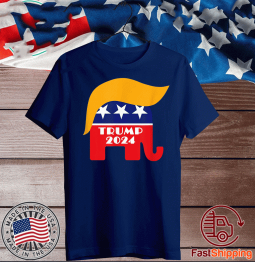 President Trump 2024 Republican Elephant Hair Logo T-Shirt