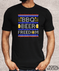 BBQ BEER AND FREEDOM! Ugly Xmas 2020 T-Shirt