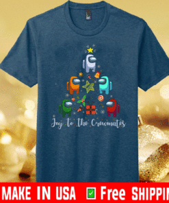 Among Us Christmas Tree Shirt , Joy To The Crewmates, Impotor Christmas Gift, Trending Video Game, Gamer Merry Xmas T-Shirt