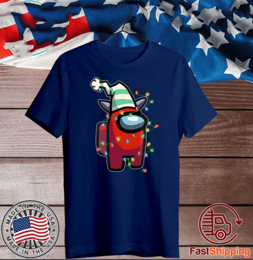 Christmas Santa Among Us Character Xmas 2020 T-Shirt - #Among Us The power cord is flashing Shirt