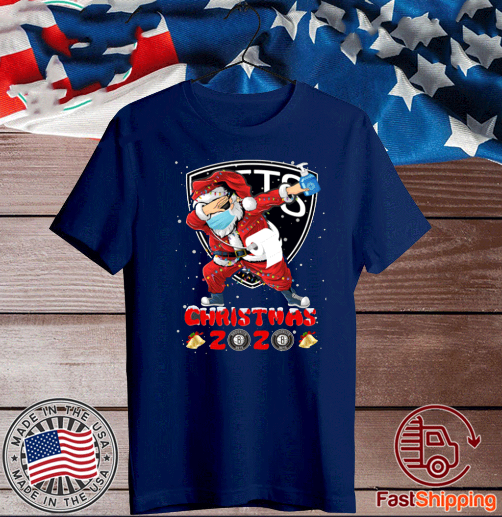 Brooklyn Nets Funny Santa Claus Dabbing Christmas 2020 NBA T-Shirt