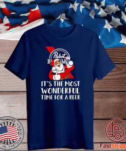 Santa Pabst Blue Ribbon it’s the most wonderful time for a beer T-Shirt