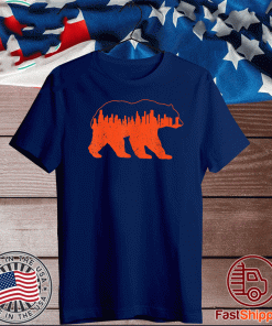 Downtown Chicago City Skyline Walking-Bear Novelty T-Shirt