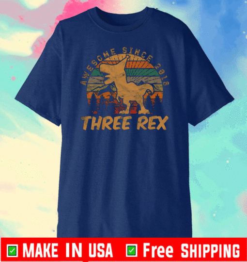 Awesome Since 2018 Three Rex Vintage T-Shirt