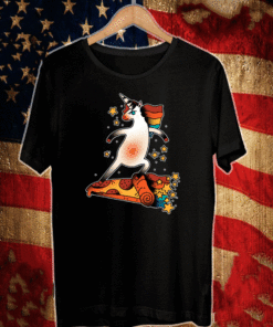 RAD UNICORN SKATEBOARDING A PIZZA TATTOO T-SHIRT