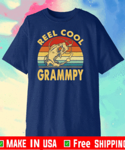 Reel Cool Grammpy Fishing Father's Day Vintage T-Shirt
