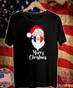 Santa escudo bandera de francia merry christmas T-Shirt