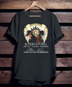 Supernatural 15 seasons 327 episodes thank you for the memories signatures T-Shirt
