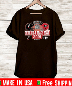 CINCINNATI VS GEORGIA PEACH CHICK FIL A PEACH BOWL 2021 T-SHIRT
