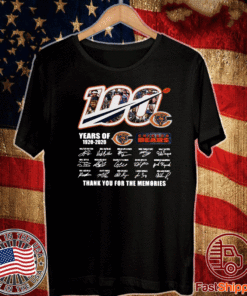 Chicago Bears 100 Years Of 1920 2020 Thank You For The Memories Signatures Shirt