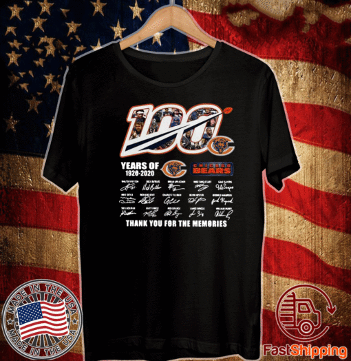 Chicago Bears 100 Years Of 1920 2020 Thank You For The Memories Signatures Shirt