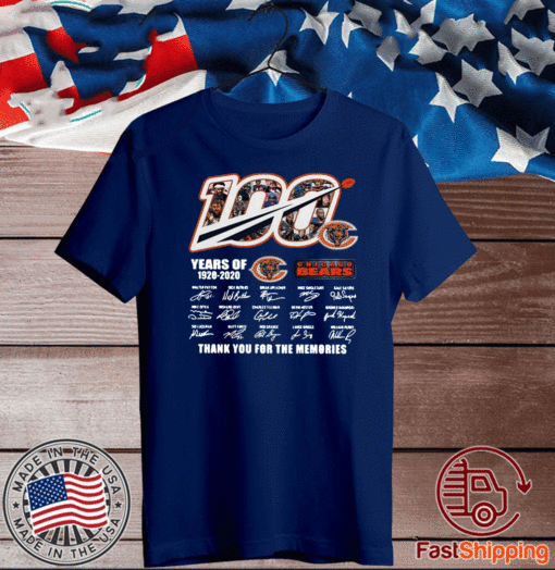 Chicago Bears 100 Years Of 1920 2020 Thank You For The Memories Signatures Shirt