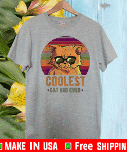 Coolest Cat Dad Ever Vintage Retro T-Shirt