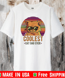 Coolest Cat Dad Ever Vintage Retro T-Shirt