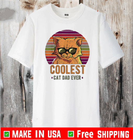 Coolest Cat Dad Ever Vintage Retro T-Shirt