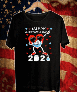 Dabbing Heart In A Mask Happy Valentines Day FaceMask & ToiletPaper T-Shirt