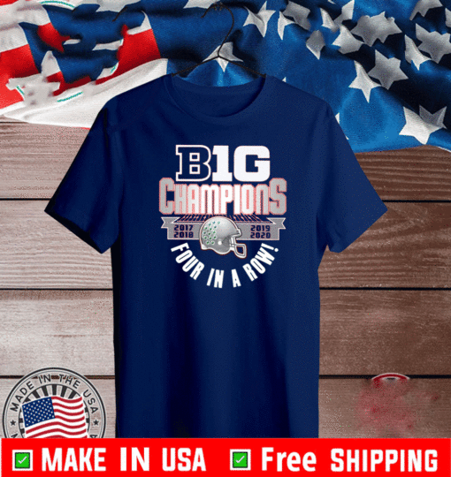 Ohio State Buckeyes 2020 Big Ten Football Champions 4-Peat Shirt