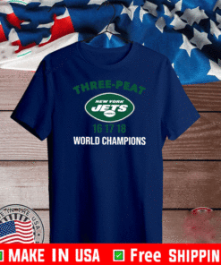 Three peat New York Jets 16-17-18 World Champions T-Shirt