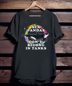 SEA PANDAS WHALE DON'T BELONG IN TANKS T-SHIRT