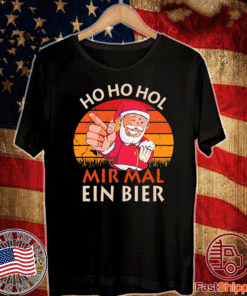 Santa Claus ho ho hol mir mal ein bier vintage Christmas Shirt