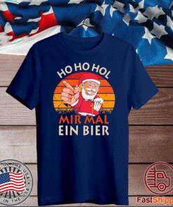 Santa Claus ho ho hol mir mal ein bier vintage Christmas Shirt
